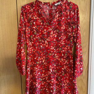 LOFT Red Floral Dress